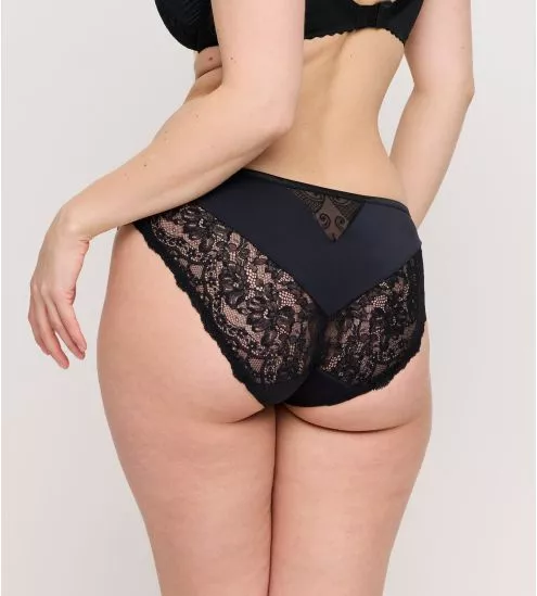 Slip brésilien semi transparent noir Shimla