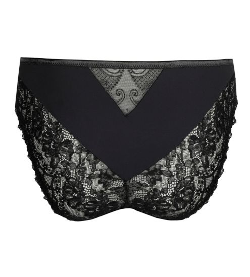 Slip brésilien semi transparent noir Shimla