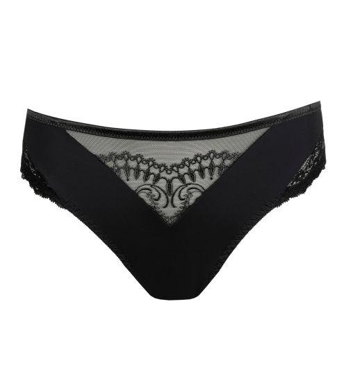 Slip brésilien semi transparent noir Shimla