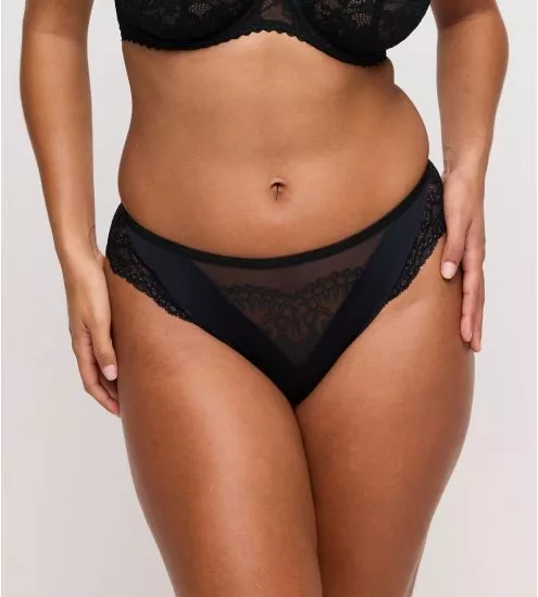 String semi transparent dentelle Shimla noir