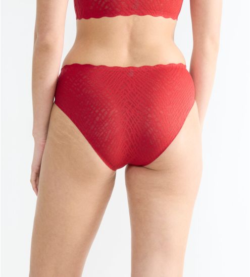 Culotte rouge en dentelle extensible Zero Feel Bliss Shangai Red