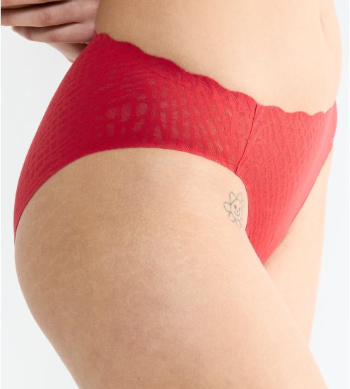 Culotte rouge en dentelle extensible Zero Feel Bliss Shangai Red