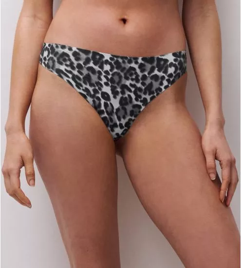 String Softstretch imprimé Léopard Gris