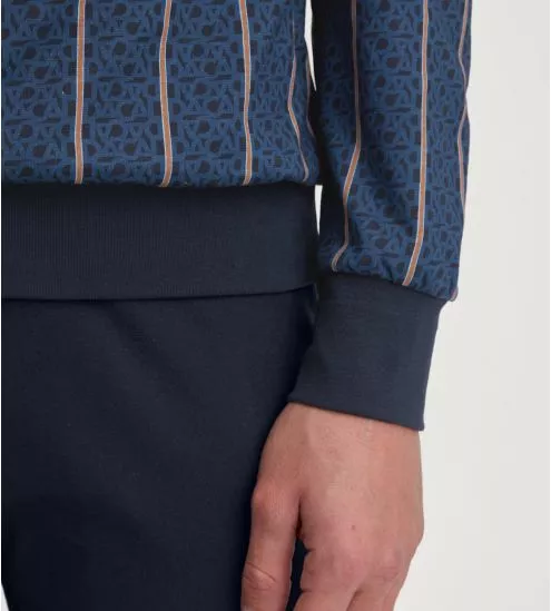 Pyjama homme bleu à rayures verticales Relax Imprint Insignia Blue