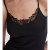 Débardeur en coton noir à bretelles fines Cotton Desire
