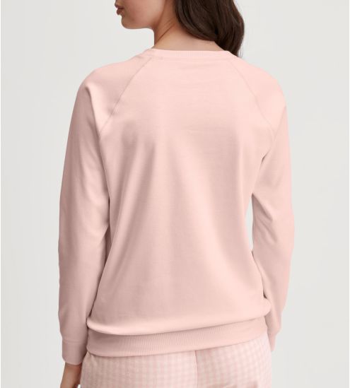Pull rose clair en coton et col rond Favourites Universe Pearl Blush