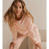 Pull rose clair en coton et col rond Favourites Universe Pearl Blush