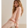 Pull rose clair en coton et col rond Favourites Universe Pearl Blush