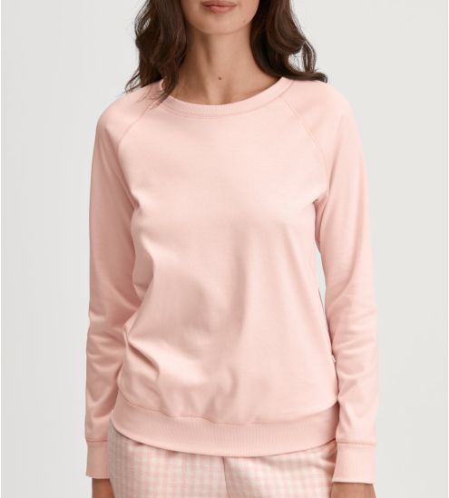 Pull rose clair en coton et col rond Favourites Universe Pearl Blush
