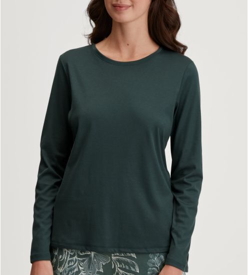 T-shirt à manches longues vert en coton Favourites Botanic Deep Emerald Green