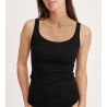 Débardeur noir femme en coton Essential Cotton