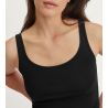 Débardeur noir femme en coton Essential Cotton