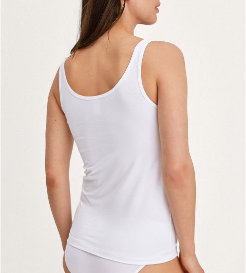 Débardeur blanc femme en coton Essential Cotton