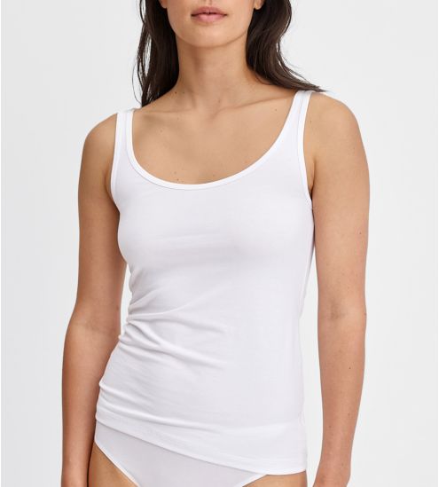 Débardeur blanc femme en coton Essential Cotton