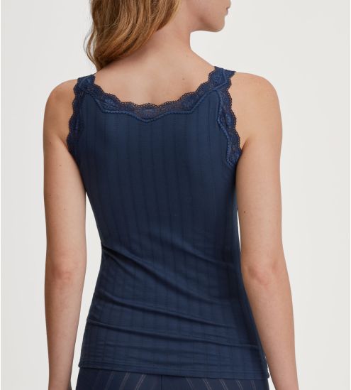 Débardeur bleu foncé avec dentelle Étude Toujours Peacoat Blue