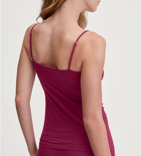 Top à bretelles col satiné Cate Dahlia Pink