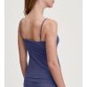 Top à bretelles col satiné Cate Cobalt Blue
