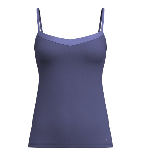 Top à bretelles col satiné Cate Cobalt Blue