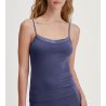 Top à bretelles col satiné Cate Cobalt Blue