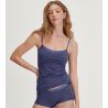 Top à bretelles col satiné Cate Cobalt Blue