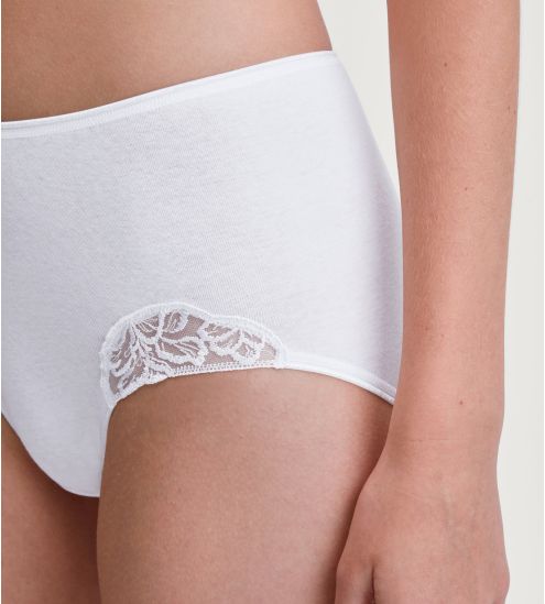 Culotte taille haute en coton blanc Cotton Desire
