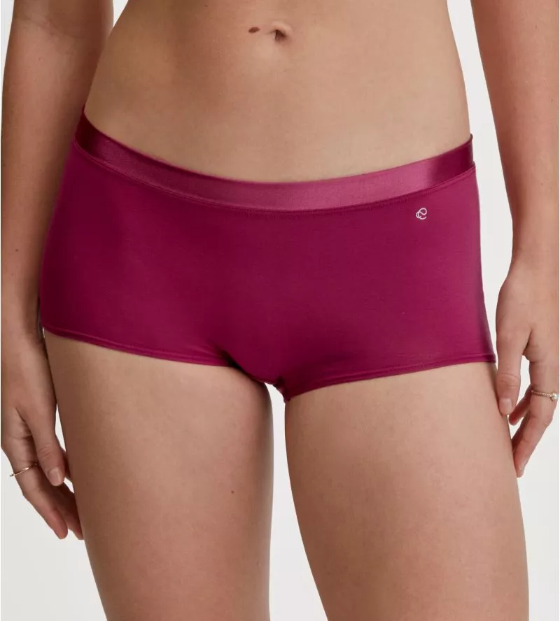 Shorty femme rose en coton ceinture satinée Cate Dahlia Pink