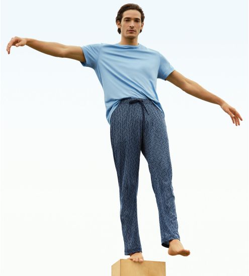 Pantalon d'intérieur en coton pour homme bleu aux motifs géométrique RMX Sleep Glacier Lake