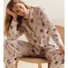Bas de pyjama en coton bio imprimé femme Favourites Universe Charm Cream
