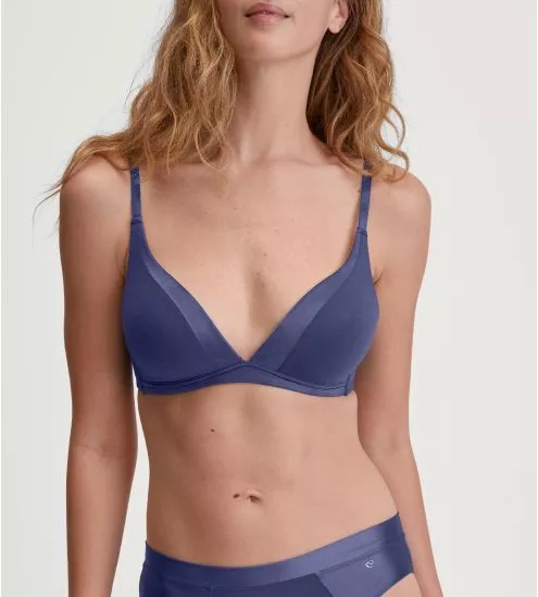 Soutien gorge triangle satiné Cate Cobalt Blue