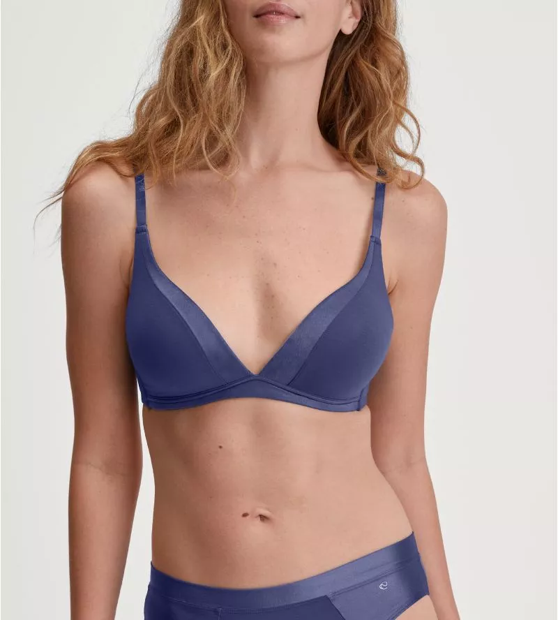 Soutien gorge triangle satiné Cate Cobalt Blue
