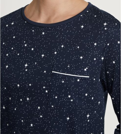 Liquette manches longues en coton Sweet Dreams Peacoat Blue