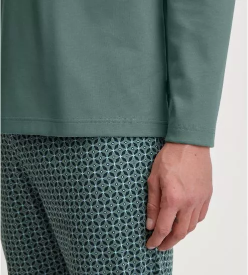 Pyjama vert sauge pour homme en coton Relax Comfy Dark Glen