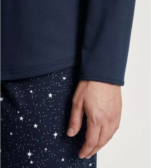 Pyjama femme en coton bleu Sweet Dreams Peacoat Blue