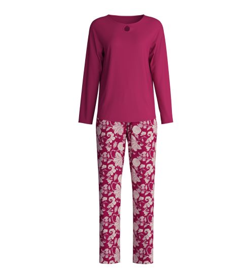 Pyjama femme en coton rouge imprimé étoiles Sweet Dreams Dahlia Pink