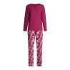Pyjama femme en coton rouge imprimé étoiles Sweet Dreams Dahlia Pink