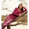Pyjama femme en coton rouge imprimé étoiles Sweet Dreams Dahlia Pink