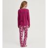Pyjama femme en coton rouge imprimé étoiles Sweet Dreams Dahlia Pink