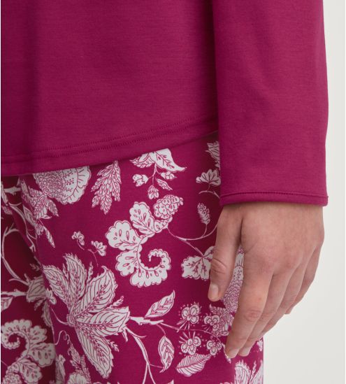 Pyjama femme en coton rouge imprimé étoiles Sweet Dreams Dahlia Pink