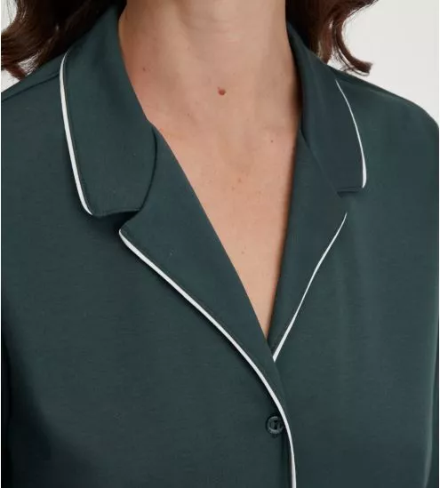 Pyjama chemise vert pour femme Night Lovers Deep Emerald Green