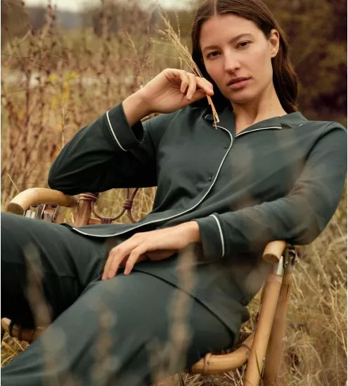 Pyjama chemise vert pour femme Night Lovers Deep Emerald Green