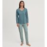 Pyjama bleu en coton bio Ornament Nights Smoke Blue