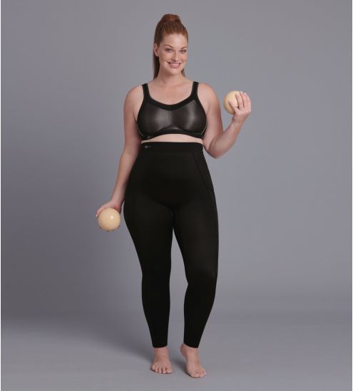 Legging de sport grande taille noir Tights Massage+