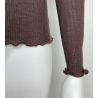 Pull brun laine et soie femme taupe