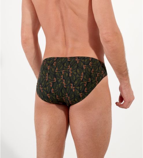 Slip pour homme Vizzanova imprimé minimaliste vert kaki