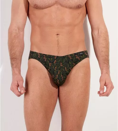 Slip pour homme Vizzanova imprimé minimaliste vert kaki