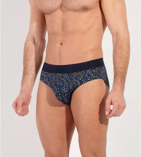 Slip doux pour homme Fontainebleau imprimé bleu