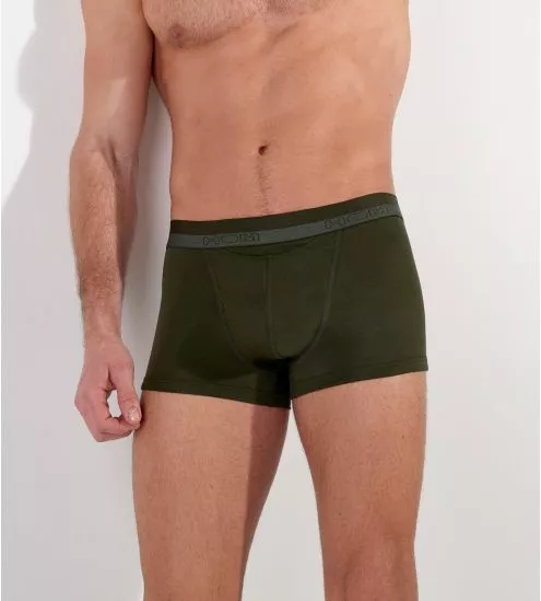 Boxer kaki pour homme avec ouverture à l'avant