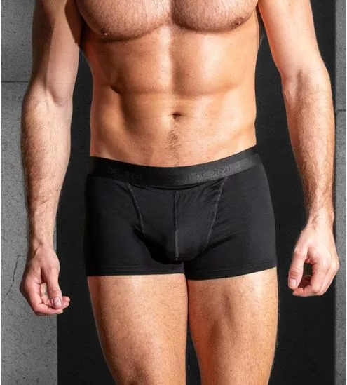 Boxer noir pour homme avec ouverture à l'avant