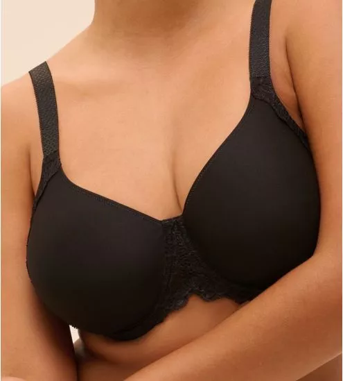 Soutien gorge à coques moulées noir Caresse