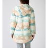 Veste à capuche colorée en fausse fourrure imprimé fleurs